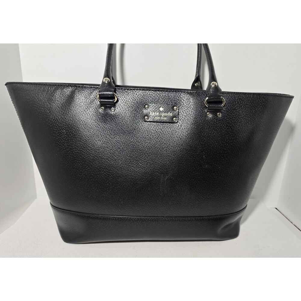 Kate Spade New York X-large Tote Bag Black Cross Grain Leather - Picture 2 of 16